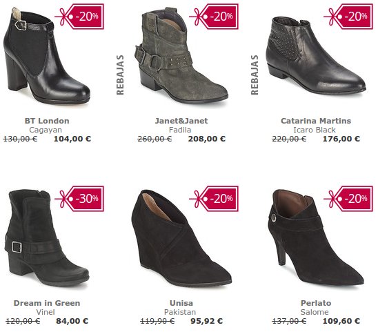 Rebajas Spartoo zapatos mujer 2015: botines y low boots